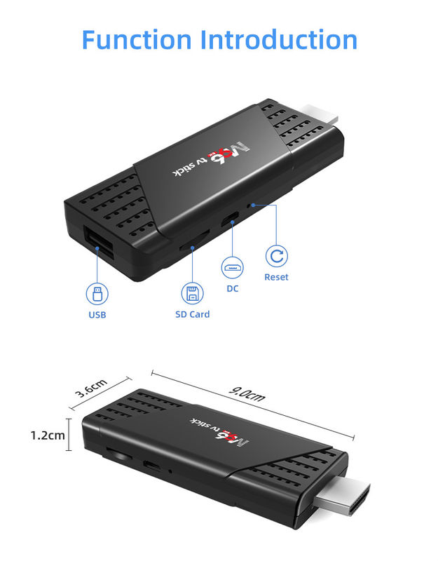 11.2x3.6x1.2cm M96 TV Stick OpenVG1.1 2.4G 5G WiFi With VP6 Video Format