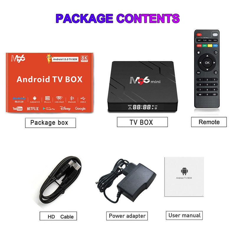 4K 75fps 10 Bit Smart TV Box M96 Mini With H.265 Video Decoder 4GB DDR4 RAM