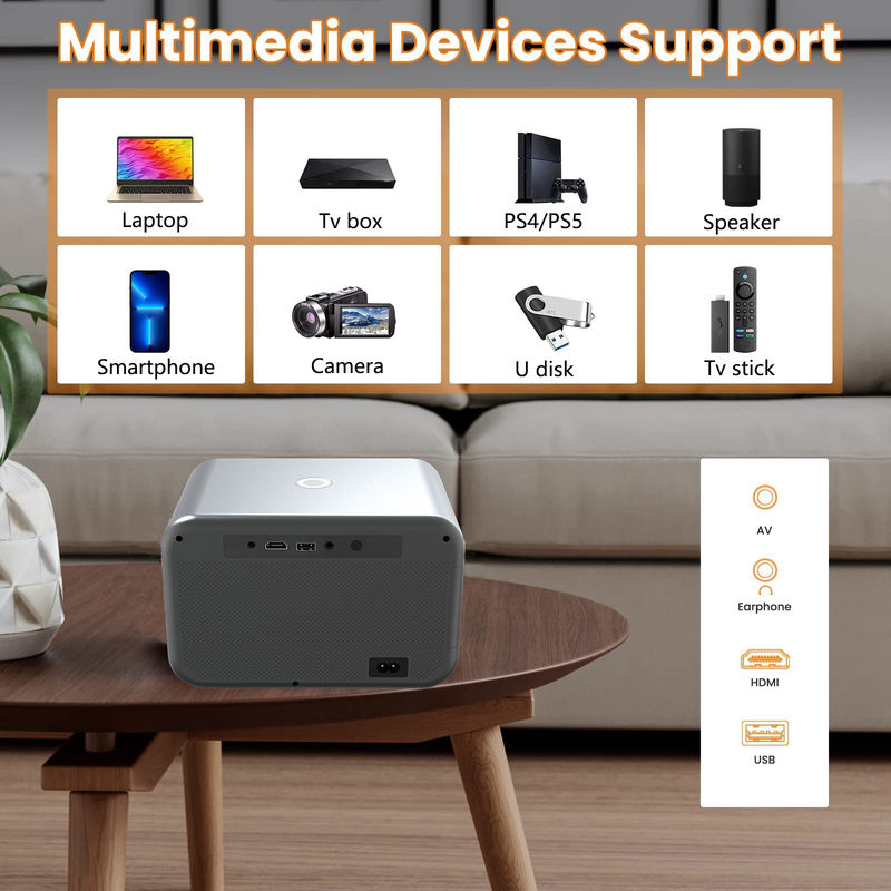 Electric Focus LED+LCD HDMI Projector 200 Lumens, Support（IR) Infrared And 2.4G Wireless Control