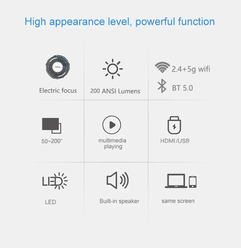 Multi Function Electric Focus LED+LCD HDMI T300 Projector For Home Theater