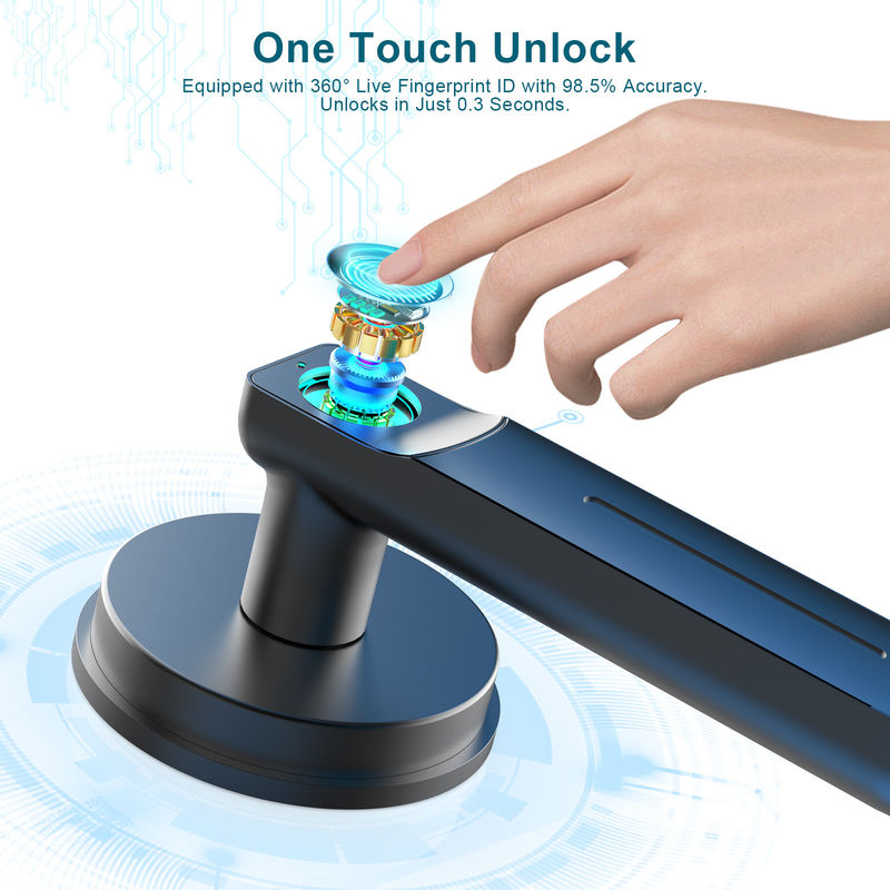 Smart Fingerprint Door Lock,Keyless Entry Door Lock with Handle,Biometric Door Lock,Room Door Lock for Bedroom / Office