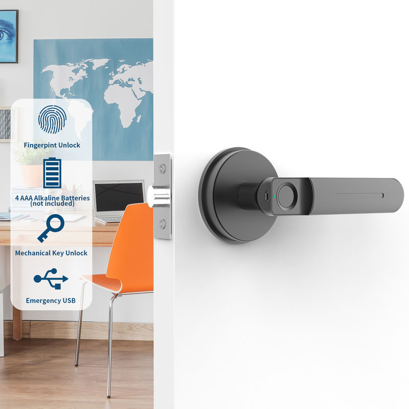 Smart Fingerprint Door Lock,Keyless Entry Door Lock with Handle,Biometric Door Lock,Room Door Lock for Bedroom / Office