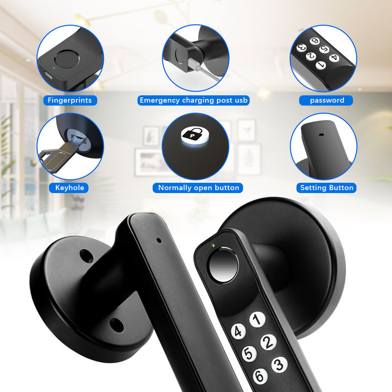 Fingerprint Door Lock, Keyless Entry Door Locks Biometric Door Lock with Silicone Keyboard, for Home Office Apartment