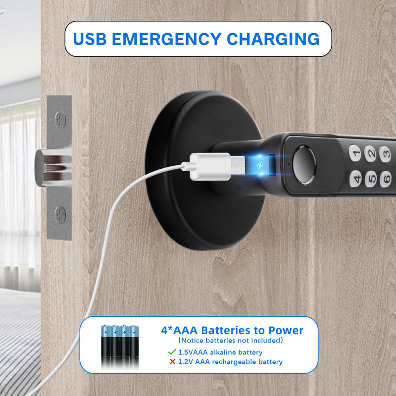 Fingerprint Door Lock, Keyless Entry Door Locks Biometric Door Lock with Silicone Keyboard, for Home Office Apartment