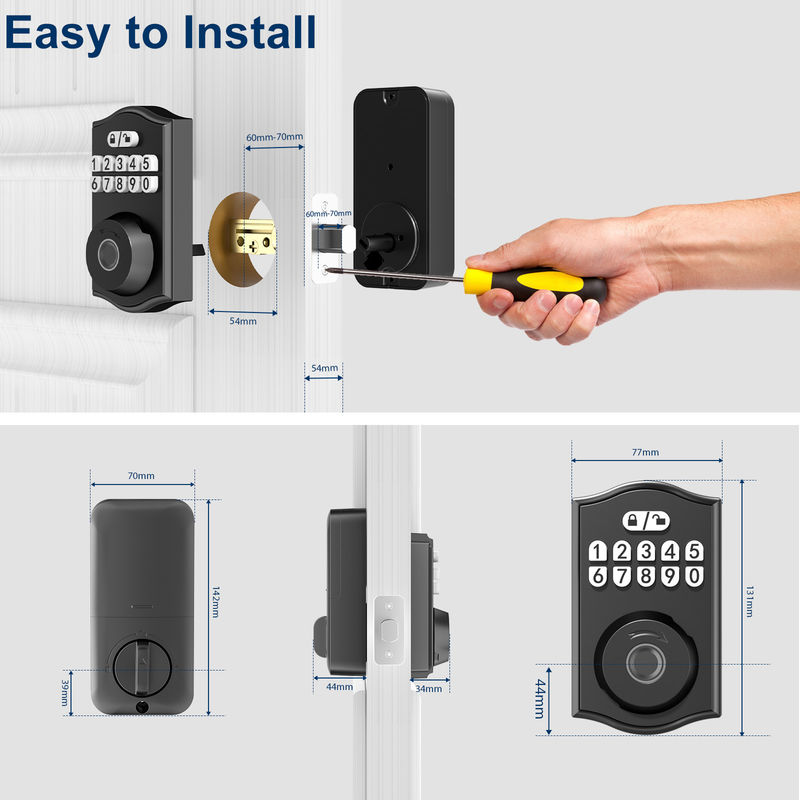 Smart Door Lock, Keyless Entry Door Lock, Fingerprint Door Lock Keypad Deadbolt with 2 Keys, Smart Locks for Front Door