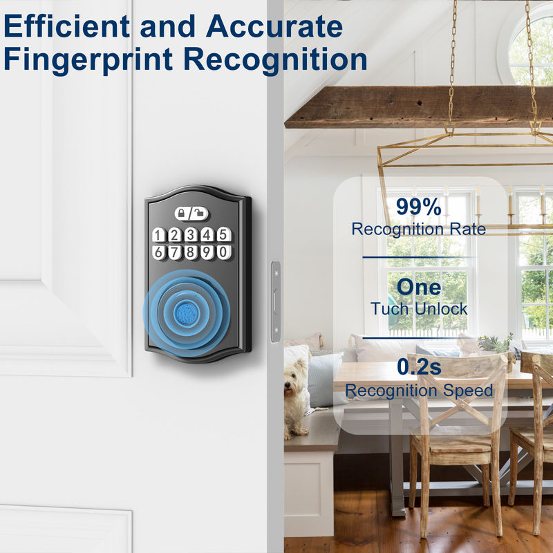 Smart Door Lock, Keyless Entry Door Lock, Fingerprint Door Lock Keypad Deadbolt with 2 Keys, Smart Locks for Front Door
