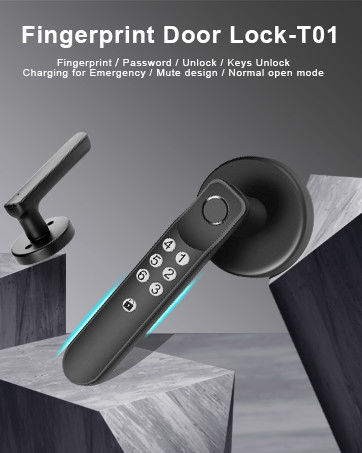 T01 Fingerprint Door Lock, Keyless Entry Door Locks Biometric Door Lock With Silicone Keyboard, For Home Office Apartment