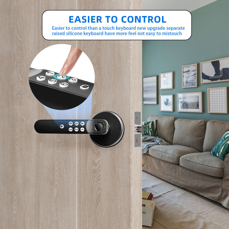 T01 Fingerprint Door Lock, Keyless Entry Door Locks Biometric Door Lock With Silicone Keyboard, For Home Office Apartment