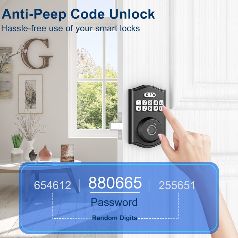Smart Locks X02 Smart Door Lock, Keyless Entry Door Lock, Fingerprint Door Lock Keypad Deadbolt With 2 Keys