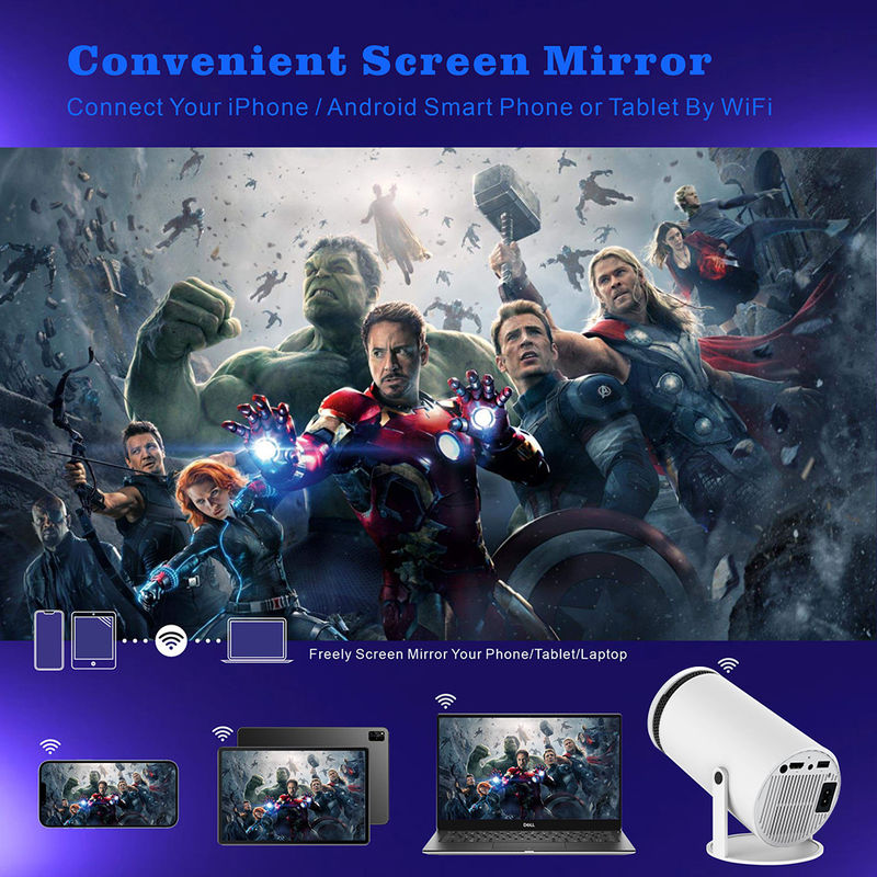 Android 11.0 Home Theater Projector HY300 Multimedia Purpose 150 ANSI Lumens 60W HDMI