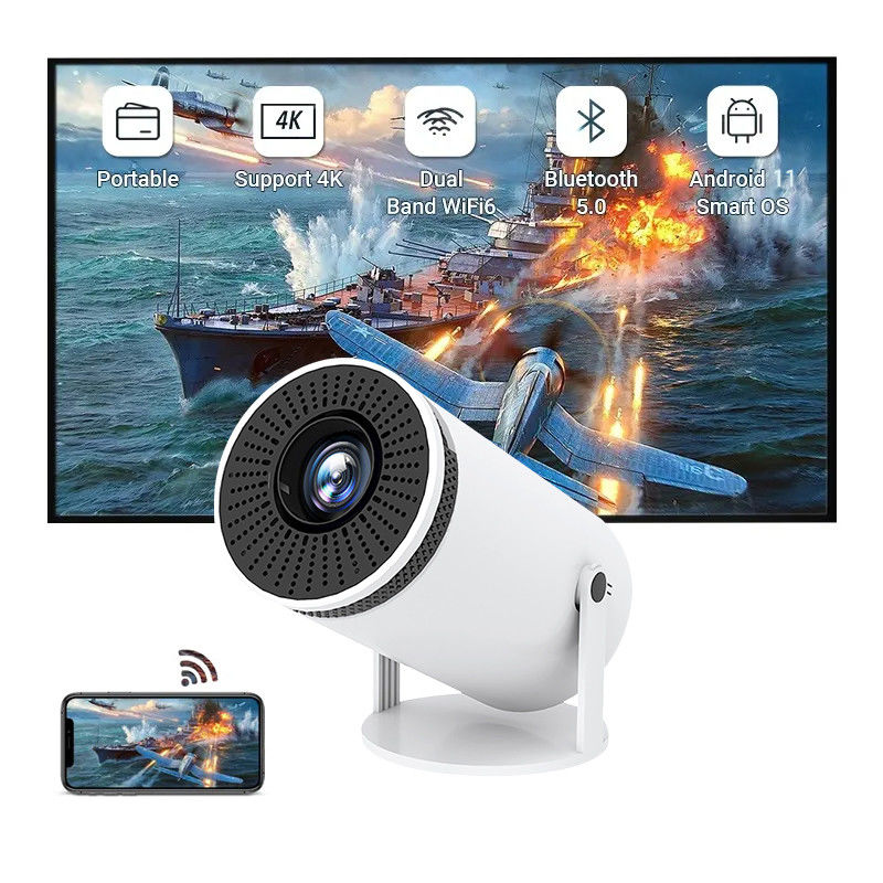 HY300 Android 11.0 Portable Projector 2.69 inch LCD TFT display 150 Ansi Lumens Home Theater Projector
