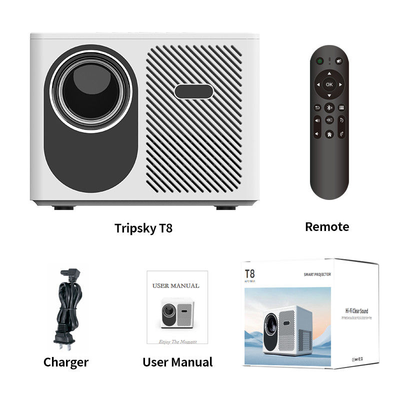 HDMI VGA USB T8 Projector 4K Portable Multiscene Aspect Ratio 100~250V 50/60HZ