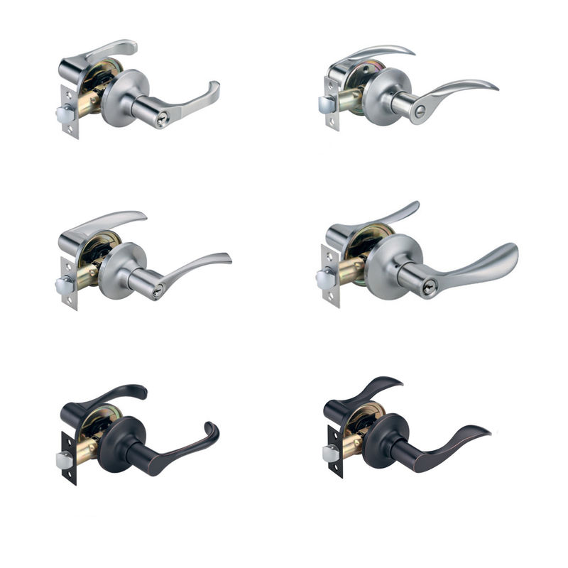 Zinc Alloy Door Locks Heavy Duty Triple Lever Locks Adjustable Plating Handle Locks Gate Door Locks With Key Door Handle
