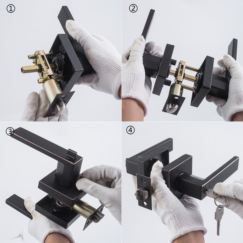 Zinc Alloy Door Locks Heavy Duty Triple Lever Locks Adjustable Plating Handle Locks Gate Door Locks With Key Door Handle