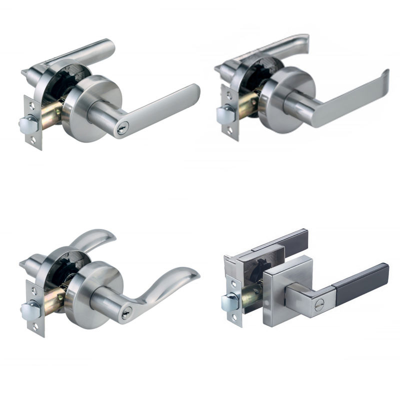 Zinc Alloy Door Lock Triple Lever Lock Adjustable Plating Handle Lock Passage Door Lock Keyless Stainless Steel Door Han
