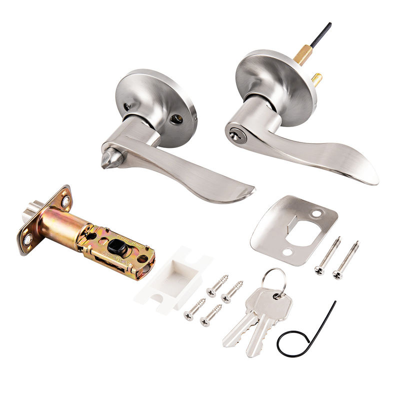 X3-SN Zinc Alloy Door Lock Triple Lever Lock Adjustable Plating Handle Lock Passage Door Lock Keyless Stainless Steel