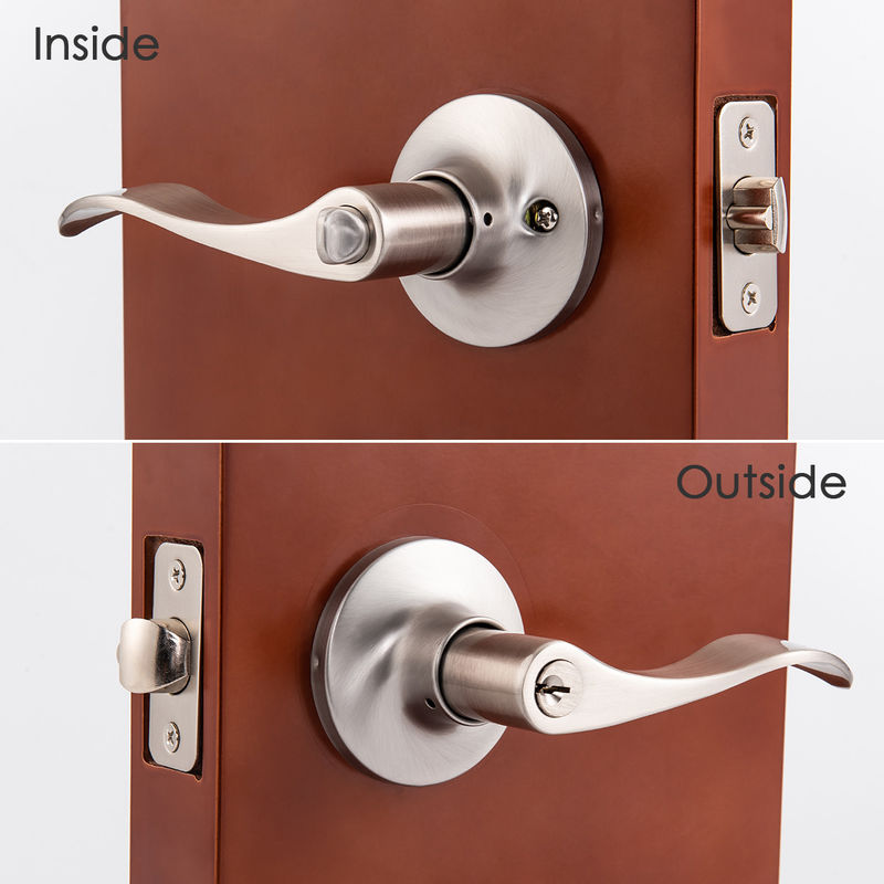 X3-SN Zinc Alloy Door Lock Triple Lever Lock Adjustable Plating Handle Lock Passage Door Lock Keyless Stainless Steel