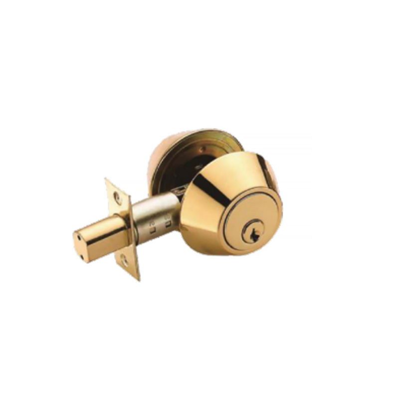 D102-PB Bedroom Door Knobs Interior Lock With Keys Reversible For Right And Left Handed Single Cylinder Deadbolt