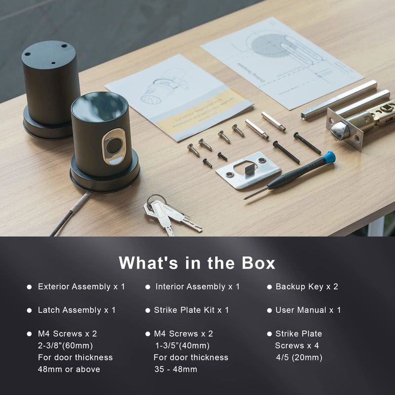 Q1 Black Smart Door Lock Fingerprint Door Knob for Home Bedroom