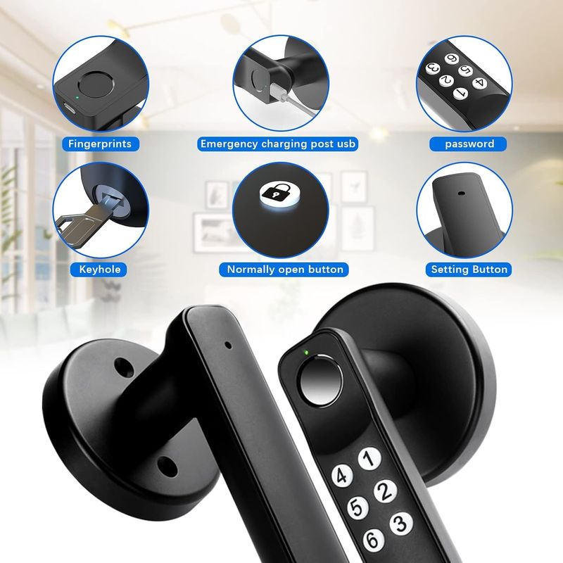 Hotel Lock with Mechanical Knob Controller Type and Polished Finish Types