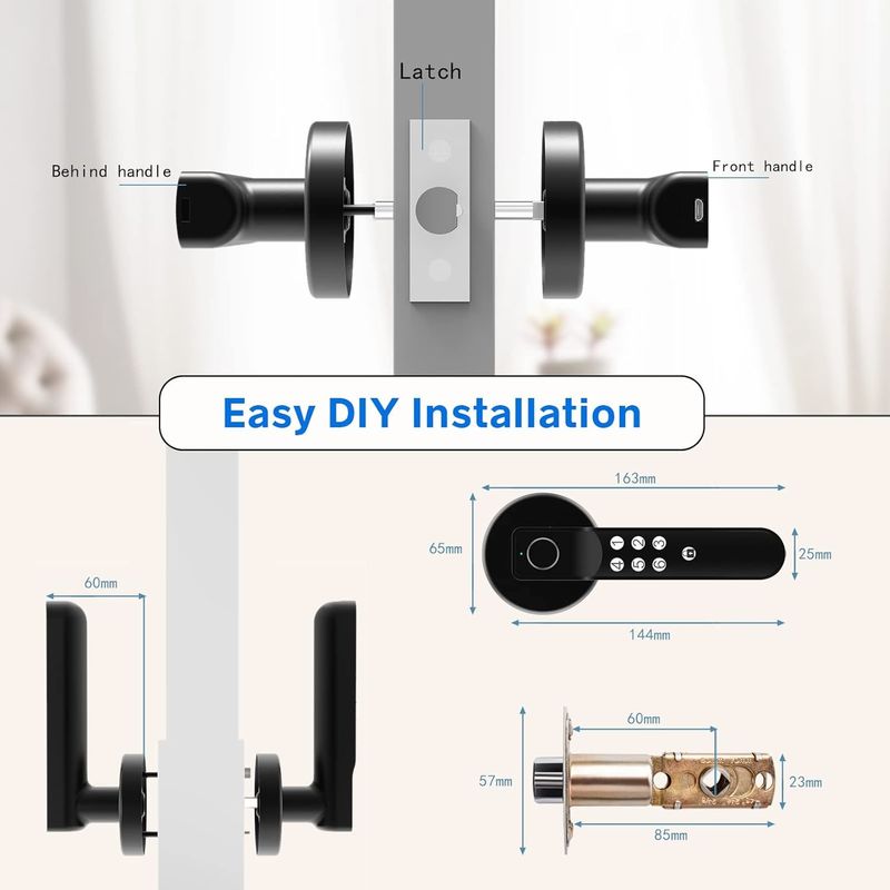 Hotel Lock with Mechanical Knob Controller Type and Polished Finish Types