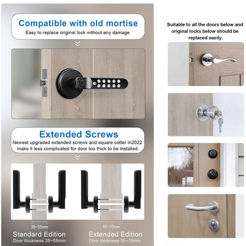 Enhance Your Space's Security with Our Polished Smart Door Lock and Screws Included